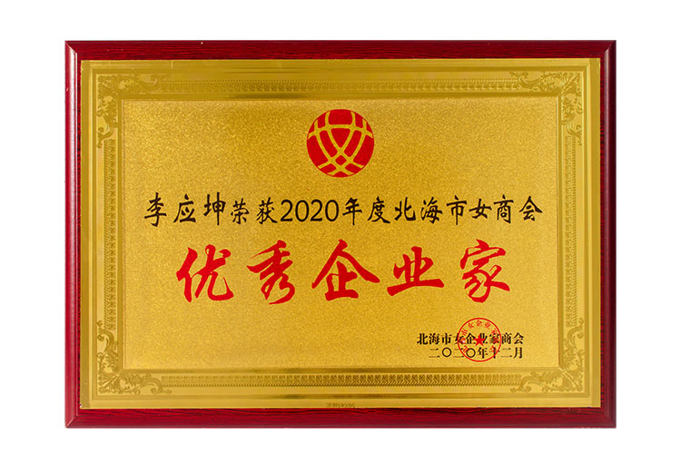 李应坤荣获2020年度优秀企业家